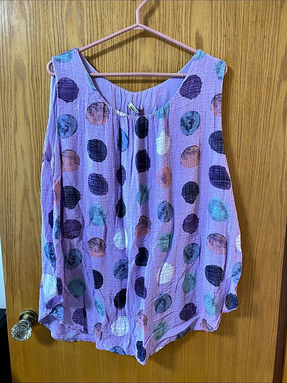 Italy Moda Polka Dot Tunic in Purple NWT